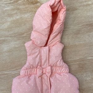 Pink with white polka-dot Gymboree Puffer Vest